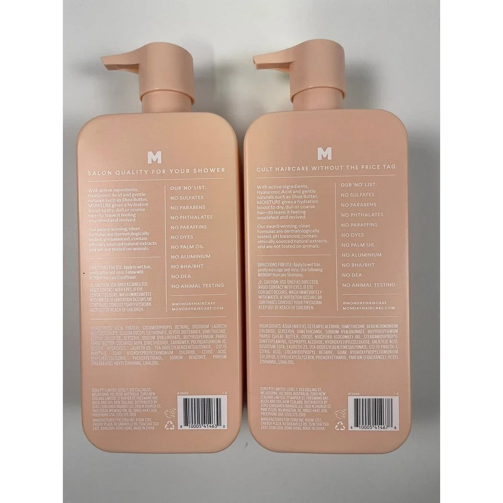 MONDAY Haircare Moisture Shampoo and Conditioner Set Hyaluronic Acid 30oz 2pk